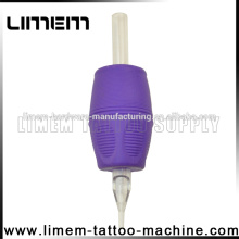 Best Sale purple 1 inch Silicone Tattoo Disposable Grip Rubber grip tube tattoo plastic grip Good Quality